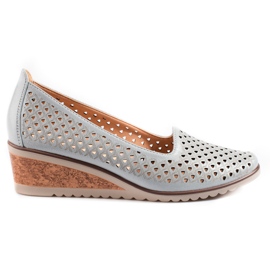 W. Potocki Durchbrochene Damenpumps Potocki grau