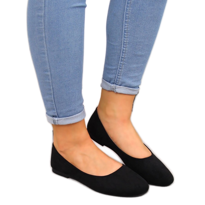 Schwarze Wildleder-Ballerinas für Damen eVento 9BL02-1031