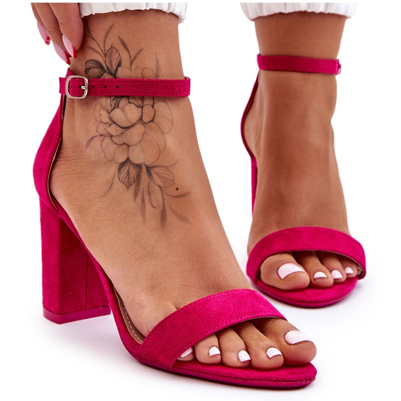 PS1 Amina's Classic Suede Fuchsia Heel Sandaletten rosa