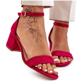 PS1 Fuchsia Quincy Wildleder Sandalen mit niedrigem Absatz rosa