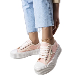 Connies pinkfarbene Plateau-Sneakers rosa