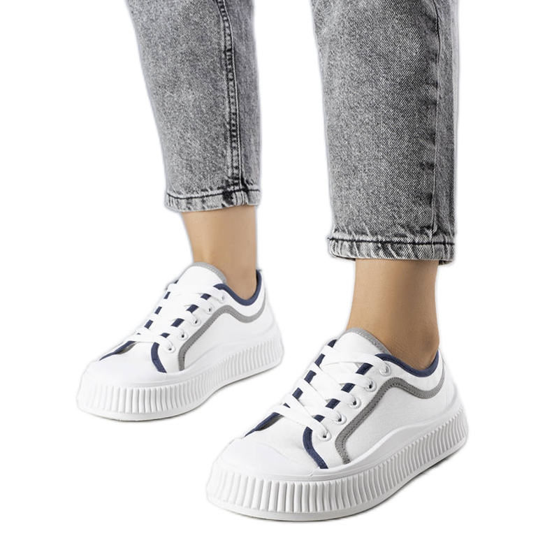 Johanna weiße Plateau-Sneakers