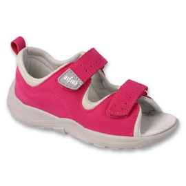 Befado Sandals Ledereinsatz 721p003 Fuchsja/Popiel rosa