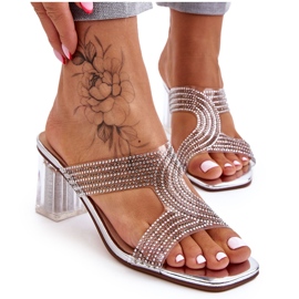 S.Barski Jaxen Silber Sandaletten mit Strass