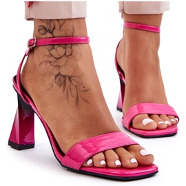 S.Barski Patent Fuchsia Owen High Heel Sandalen rosa
