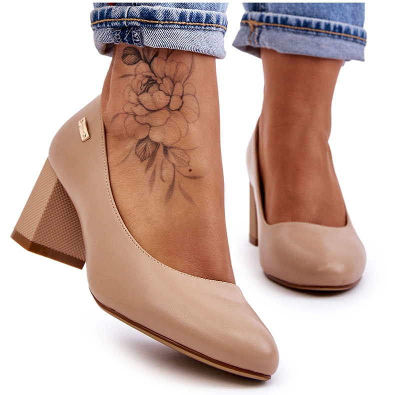 Pumps auf Absatz Sergio Leone PB178 Beige