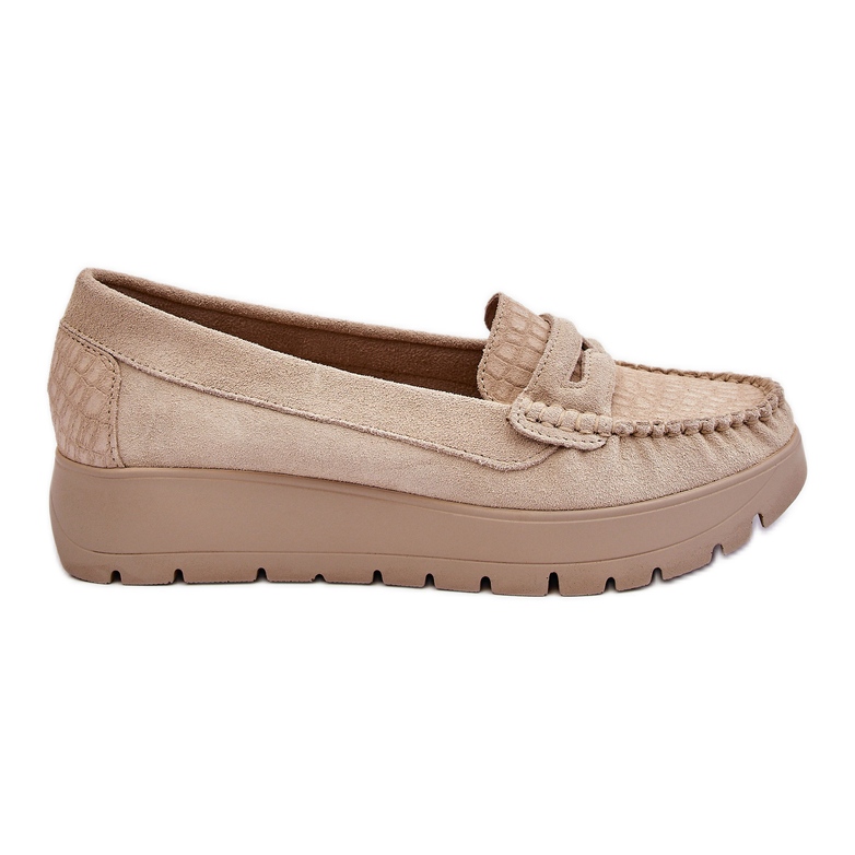 Lemar Wildleder-Plateau-Loafer Hellbeige Milana