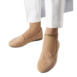 Marion Beige Öko-Wildleder-Ballerinas