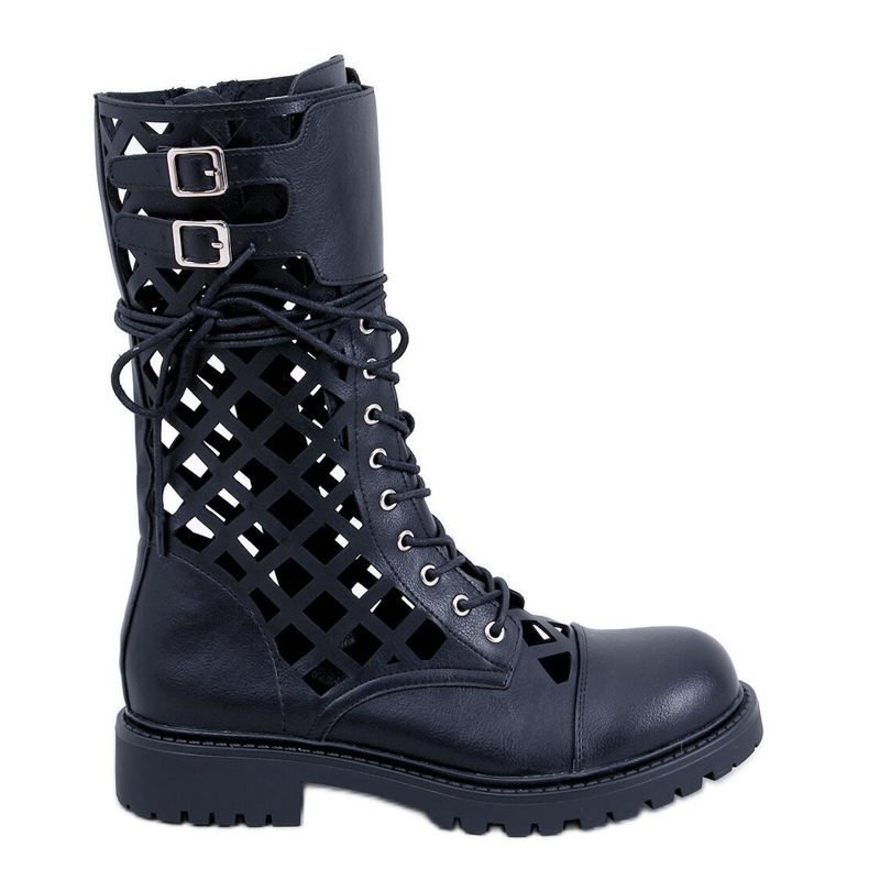 BM Brady Schwarz durchbrochene Stiefel