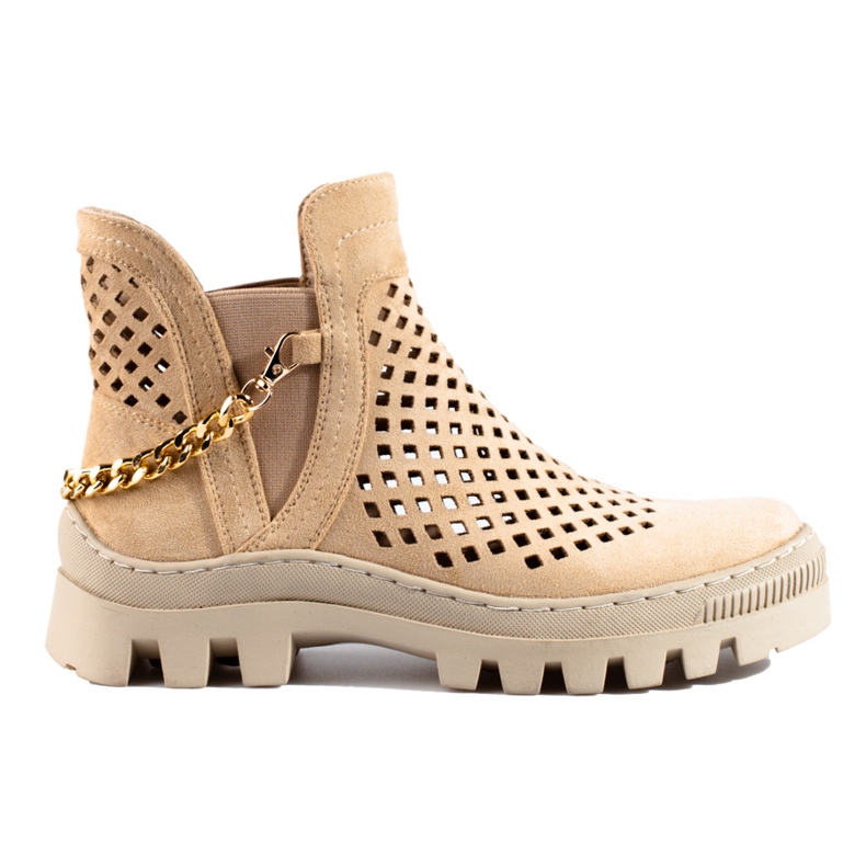 Durchbrochene Damenstiefel Potocki Beige