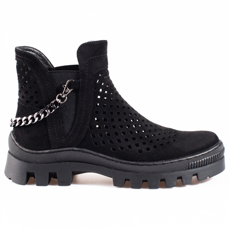 Durchbrochene Damenstiefel Potocki Schwarz