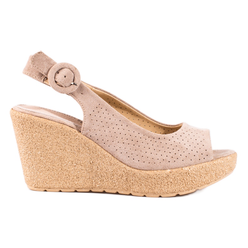 Beige Keilsandalen von Shelovet für Damen