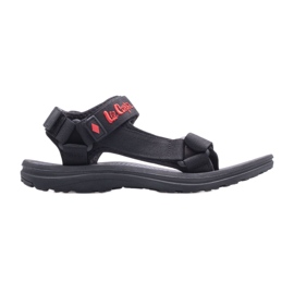 Lee Cooper LCW-22-34-0945M Herrensandalen schwarz rot
