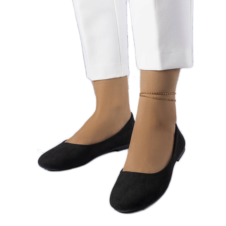 Schwarze Ballerinas mit Lederfußbett von Lespérance