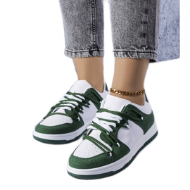 Grüne Sneaker aus Materialmix von Hila weiß