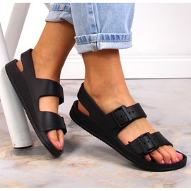 Sportliche Damensandalen aus schwarzem Schaum Big Star LL274745