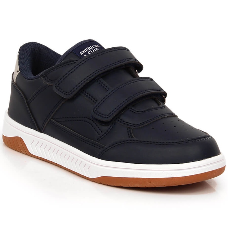 Sportschuhe für Kinder aus ökologischem Leder marineblau American Club 112/23 navy blau