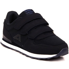 American Club 154/23 Marineblauer Kinder-Sportschuh mit Klettverschluss schwarz