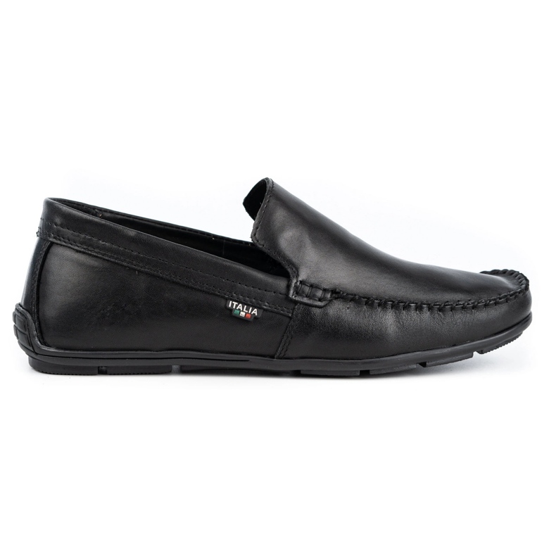 Olivier Herren-Leder-Loafer 085KNT schwarz genarbt
