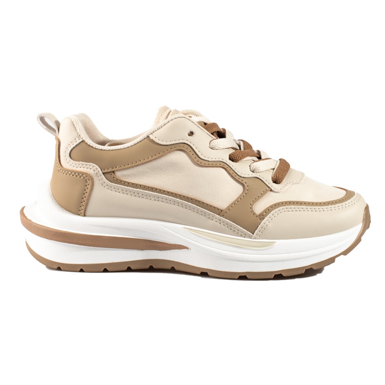Beige Damen-Sneakers zum Schnüren von Shelovet