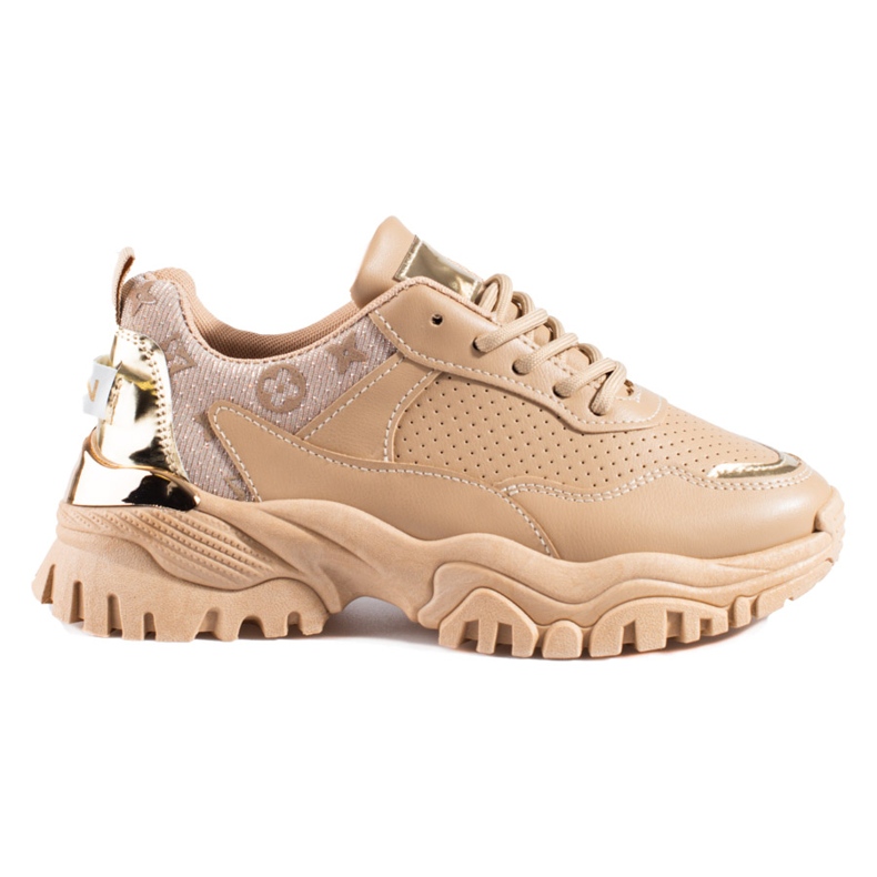 Beige Damensneaker Shelovet mit dicker Sohle
