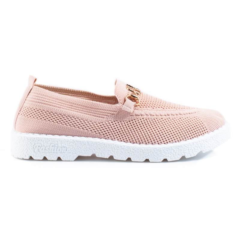 Puderfarbene Textil-Loafer von Shelovet für Damen rosa