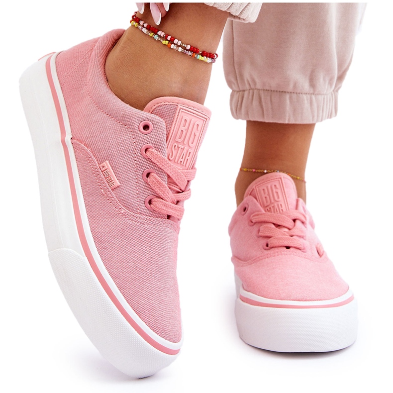 Big Star Fabric Plateau Sneakers LL274147 Rosa