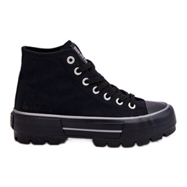 High Textil Plateau Sneakers Big Star LL274155 Schwarz