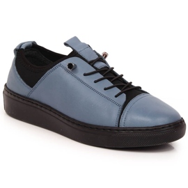 Damen-Slipper aus hellem Leder blau T.Sokolski W22-351