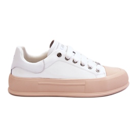 Lackierte Plateau-Sneaker für Damen GOE LL2N4020 Weiß