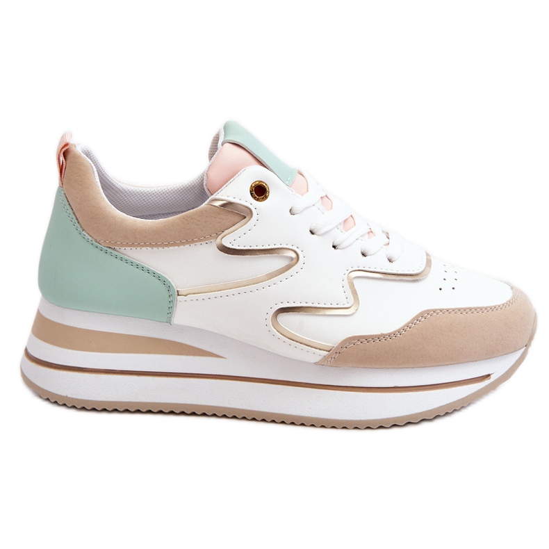 PG1 Modische Roen Sportschuhe aus weißem und beigem Leder