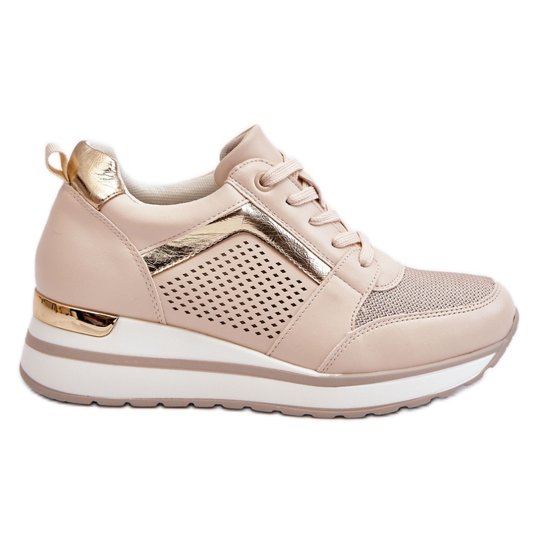 PG1 Sportschuhe aus Leder auf einem niedrigen Keil Beige Braylen