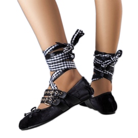 Schwarze Ballerinas mit Boutot-Schnalle