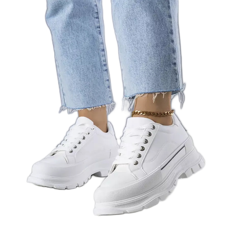 BM Kari weiße High-Plateau-Sneakers