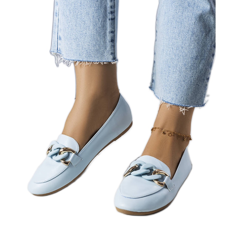PA1 Blaue Loafer mit Kette von Mamie