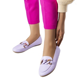 Lila Loafer mit Kette von Mamie violett