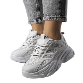 Graue Turnschuhe mit Kara-Print