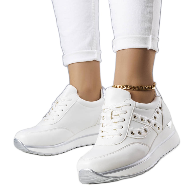 PA1 Weiße Sneaker mit dicker Sohle von Mely