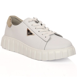 Damenschuhe aus Leder auf der Plattform weiß Filippo DP4138/23