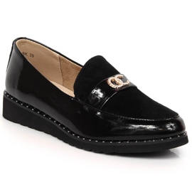 Damenschuhe aus Leder mit Zirkonen Filippo DP1515/23 schwarz