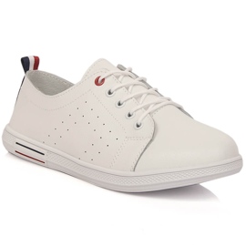 Durchbrochene weiße Filippo DP3508/23 Damenschuhe aus Leder