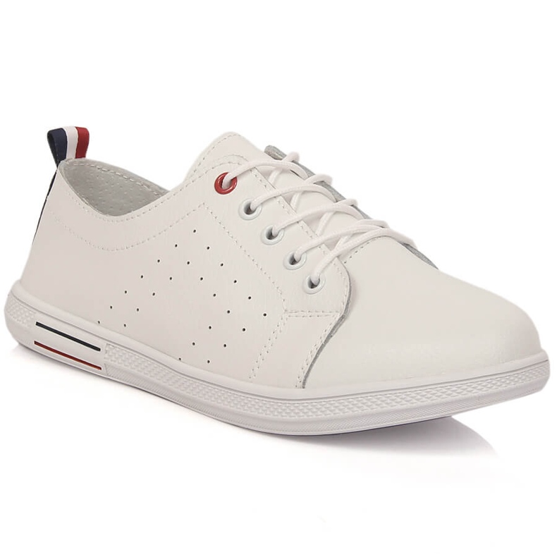 Durchbrochene weiße Filippo DP3508/23 Damenschuhe aus Leder