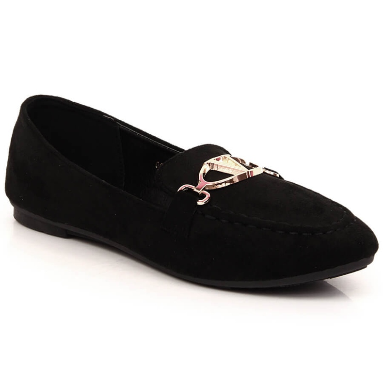 Schwarze Wildlederloafer für Damen Vinceza 2227