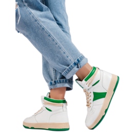 Shelovet Damensneaker hoch weiß und grün