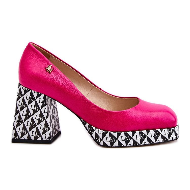 Modische Lederpumps Laura Messi 2599 Fuchsia rosa