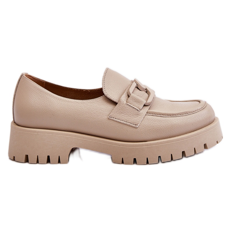 Lemar Modischer Leder-Loafer Beige Rayhan