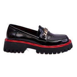 S.Barski Lackierte Plateau-Loafer Schwarz Ronin