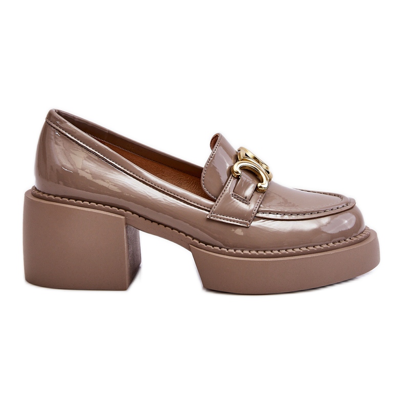 S.Barski Modische Pumps mit massivem Absatz beige Imani