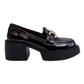 S.Barski Modische Pumps mit massivem Absatz Schwarz Imani