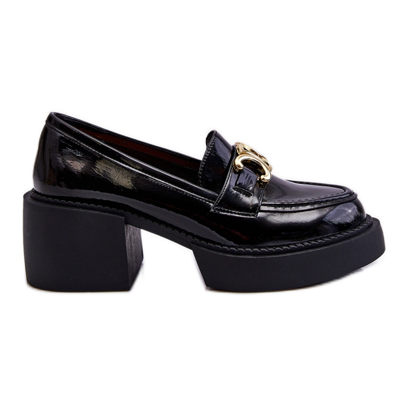 S.Barski Modische Pumps mit massivem Absatz Schwarz Imani